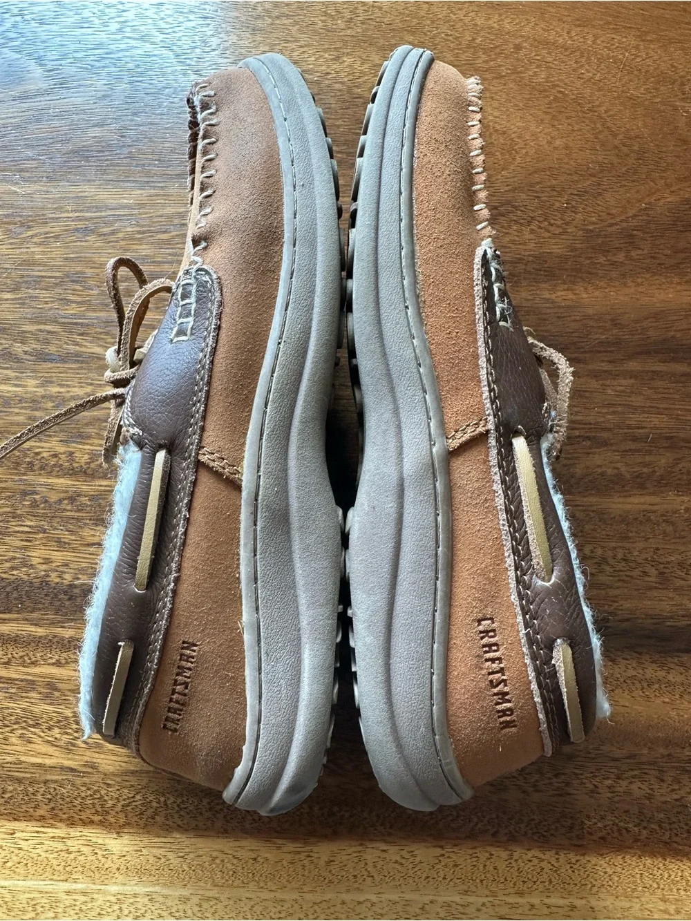 Craftsman Anthony Moccasin Slippers Warm Faux Fur Men’s Sz 8 Sears 2016